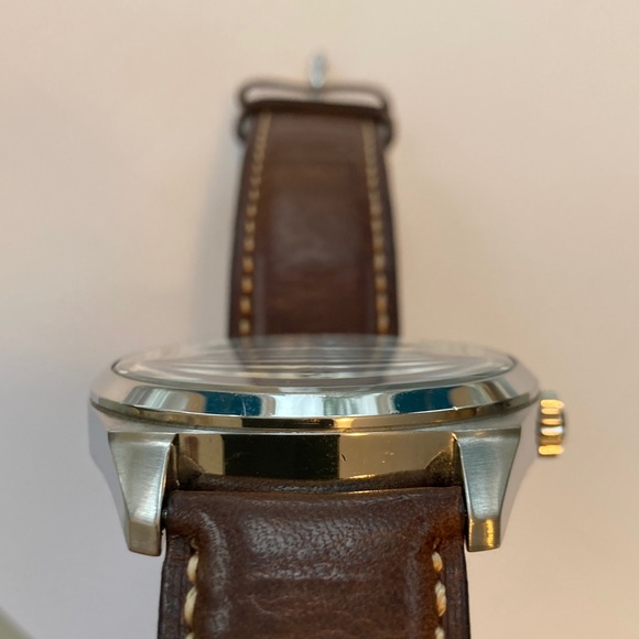 Citizen Eco Drive 8635-S083796 watch silver dial, brown leather strap, stainless - Picture 12 of 16